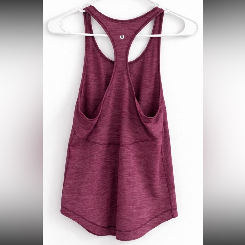 Lululemon Racerback Tank Top Heathered Burgundy Size 4 - Picture 3 of 3